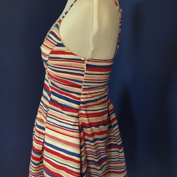 Red white blue striped pinup summer sundress nautical 50s preppy mod rockabilly - Picture 9 of 12